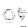 Geometric Square Star Heart U Shape Hoop Earrings For Women Men Golden Sliver Color Stainless Steel Retro Piercing - Image 8
