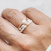 Elegant Freshwater Pearl Ring With Stainless Steel Beads Handmade Wedding Rings For Women Girls - Image 1