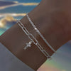 6Pcs Silver Rhinestone Bracelets for Women Girls Korean Sparkling Starry Sky Charm Bracelets Party Jewelry - Image 6