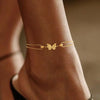 Stainless Steel Metal Double Layer Butterfly Anklet For Women Gold Color Adjustable Feet Chain Anklet Jewelry Gifts - Image 7