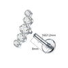 1/5PCS Titanium 5 CZ Cluster Climber Stud Earrings 16G Daith Helix Tragus Cartilage Lobe Piercings Flatback Labret Stud Jewelry - Image 2
