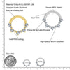 Titanium 16G Hinged Daith Earring Segment Hoop 8mm/10mm CZ Septum Clicker Nose Ring Piercing Body Jewelry - Image 2