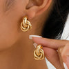 Silver Double Circle Hoop Earrings for Women Thick Geometric Drop Earrings Jewelry Gifts - Image 9