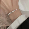 Silver Round Beads Bracelets for Women Men Vintage Simple Adjuatable Chain Bracelets Party Wedding Jewelry - Image 2