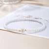 A-Z Initial Letter Bracelet for Women White Beads Round Pendant Elastic Bracelets Jewelry Mother of Pearl Charm - Image 17
