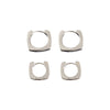 Geometric Square Hoop Earrings for Women Men Hollow Punk Silver Color Jewelry Gifts - Image 5