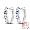 Silver Hoop Earrings Purple Zircon Flowers Butterflies Studs Earring For Women Wedding Engagement Gift - Image 16