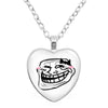 Rage Comic Necklace Derp Face Trollface Funny Meme Cartoon Glass Heart Shape Pendant Chain Necklace Charm Jewelry Collect Gift - Image 33