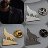 Fun Hillside Lone Wolf Gold Plated Badge, Silver Collar Brooch, Black Lapel Pin, Men's Suit Accessories Set, Father's Gift - Image 1