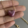 1 PC Love Heart Choker Necklace Various Color Gift Necklace Golden Color Link Chain Neck Jewelry - Image 14