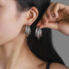 Stainless Steel Hoop Earrings for Women Girls White Brown Resin Gardenia Flower Dangle Earrings Design Jewelry Gifts - Image 7