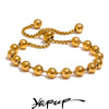 Gold Color Pvd Plated Metal Beads Chain Adjustable Bracelet Bangle Statement Summer Daily Jewelry - Image 1