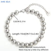 Stainless Steel Chain Beaded Bracelet Adjustable Silver Color Smooth Metal Ball Link Bracelets Women Men Jewelry Gift - Image 5