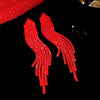 Irregular Long Tassel Earrings for Women Creative High Sense Light Red Drop Earring Inlaid Rhinestone Jewelry Gifts - Image 3