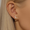 1PC Silver Tassel Chain Eight Pointed Stars Moon Earrings For Women Horse Eye Geometric Zircon Earring - Image 4