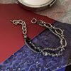 Black Double-Layer Bead Bracelet with Stainless Steel Chain and 15 to 20 cm Length - Image 5