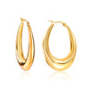 Punk Golden Plated Stainless Steel Reticulate Rhombus Hoops Earrings For Women Anti-Allergic Temperament Jewelry - Image 18