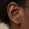 1PC Silver Vintage Threaded Flat Back Cartilage Stud Earring Sun Shell Fish Flower Knot CZ Piercing Jewelry - Image 4