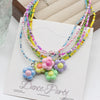 Beaded Daisy Choker Necklace Colorful Y2K Style - Image 1