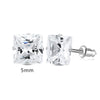 2 Stylish Stainless Steel 4 Claw Square Cubic Zirconia Stud Earrings For Men And Women 4/5/6/7mm Zircon Stud Earrings - Image 7