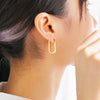 Classic Stainless Steel Ear Buckle For Women Gold Silver Color Big Oval Rectangle Hoop Huggie Punk Hip Hop Jewelry Gift - Image 2