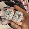 Big Shining Square Crystal. Earrings - Image 3