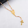 Stainless Steel Cross Pendant Beaded Chain Necklace with Color Options - Image 11