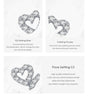 Modian 925 Sterling Silver Romantic Heart to Heart Ears Stud Earrings for Women Wedding Engagement Jewelry Valentine's Day Gifts