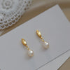 Silver Needle Pearls Stud Earrings For Women Geometry Pearls Pendant Earings Jewelry Party Gifts - Image 2