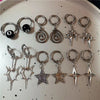 Punk Rock Hollow Thorns Love Heart Pendant Hoop Earrings for Women Men, Lover Cool Rivets Spike Earings Jewelry - Image 1
