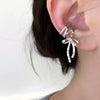 Y2K Girls Ribbon Aesthetics Ear Clips Ballet Style Ribbon Bow-Knot Ear Cuff Women Korean Kpop Earring Jewelry Gifts - Image 4