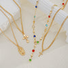 4Pcs/Set Cross Colorful Crystal Necklaces For Women Simple Gold Silver Color Y-Shaped Pendant Necklace Set Christian Jewelry - Image 11