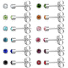 12 Pairs Ear Piercing Stud Earrings, Stainless Steel Multicolor Birthstone Stud Earrings for Ear Piercing Guns - Image 1