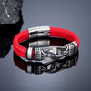 Handmade Leather Weaved Men's Bracelets Stainless Stee Infinity Viking Charm Cuff Bangle Wristband Vintage Jewelry Gift for Dad - Image 3
