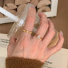 Silver Open Finger Ring Golden Clear CZ Square Droplet Geometric Punk For Women Jewelry Gift - Image 5
