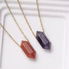 Natural Crystal Stone Rose Quartz amethyst citrine agate bullet Pendant Necklace Stainless Steel gold Chain Gemstone Jewelry - Image 4