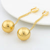 Gold Plated Round Bead Earrings for Women Simple Circle Ball Dangles Earrings Female Jewelry Accessories Birthday Gifts - Image 5