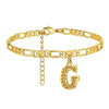 Vintage 26 Initial Letter Pendant Cuban Chain Anklet Gold Plated Leg Ankle Bracelets For Women - Image 20