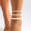 Boho Anklet Foot Multilayer Pearl Chain Summer Bracelet Charm Anklet Sandals Barefoot Beach Vacation Foot Bridal Jewelry - Image 1