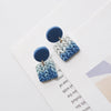 Cute Multi-Gradient Color Square Polymer Clay Earring Stud Set Handmade Braided Knitting Pattern Women's Jewelry Gifts - Image 11