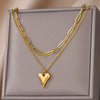 Pendant Necklace with Textured Chain and Multiple Charm Designs - Image 25