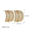 Cubic Zirconia Huggie Hoop Earrings in Gold-Tone Stainless Steel - Image 20