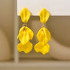 Light Matte Petal Tassel Earrings for Women Blue Drop Earring Personality All-match Jewelry Female - Image 6