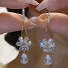 Shiny Rhinestone Butterfly Water Drop Tassel Earrings for Women Crystal Zircon Pearl Long Earring Party Daily Jewelry Gifts - Image 14