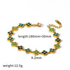 Colorful Flower Zircon Inlaid Bangle 316L Stainless Steel Gold Plated Adjustable Bracelet Minimalist Charm Jewelry Gift - Image 7