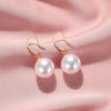 Ball Shape Long Earrings Shell Beads Simulation Freshwater Pearl Drop Earrings Rhinestone Temperament Ear Hook Ear Jewelry - Image 5