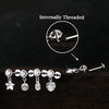 4pcs 16G 18G Threaded Earrings Studs Labret Lip Studs Steel CZ Zircon Nose Rings Ear Lip Piericing - Image 5