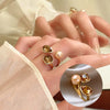 Geometric Open Ring with Contrasting Clear Stone Details - Image 13