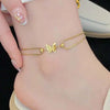 Stainless Steel Metal Double Layer Butterfly Anklet For Women Gold Color Adjustable Feet Chain Anklet Jewelry Gifts - Image 3