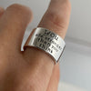 Silver Rings For Women Men Wide Vintage Letters Open Ring For Birthday Party Gift - Image 6